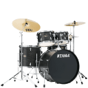 Tama Imperialstar Drum Kit Complete with Throne and Meinl Cymbals - Black Oak Wrap