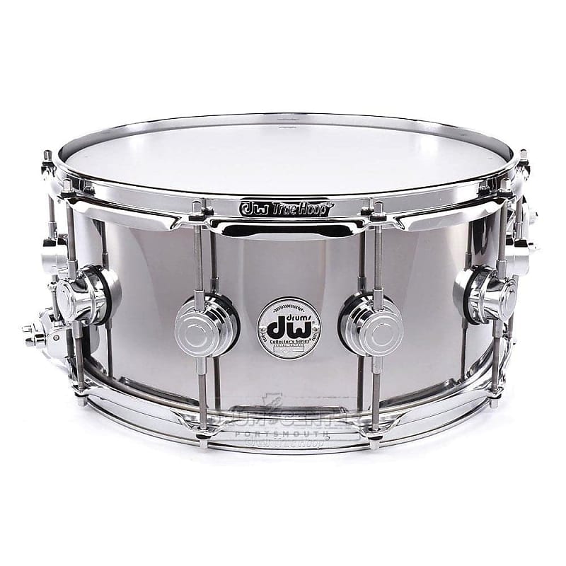 DW Collectors Stainless Steel Snare Drum 14x6.5 Chrome Hw image 1