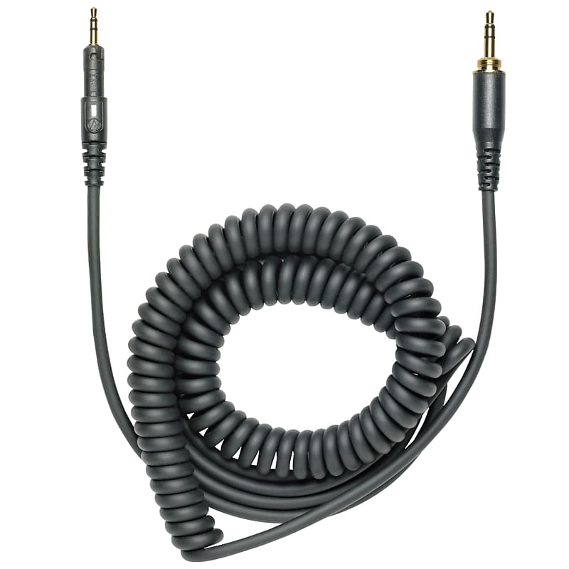 Audio-technica HP-CC Replacement Cable for ATH-M50X and ATH-M40X, Coiled, 1.2m-3m (3.9'-9.8'), Black image 1
