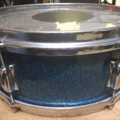 Raven Snare Drum 1960's Blue Sparkle w/Slingerland Snare Throw image 3