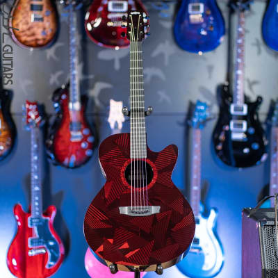 2021 RainSong BI-WS1000N2C Black Ice Acoustic Guitar Ish Exclusive Cranberry Red image 2