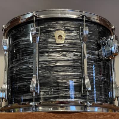 90's Ludwig Classic Maple Oyster Black Pearl 14/18/24 Mach Lug Drum Set image 17