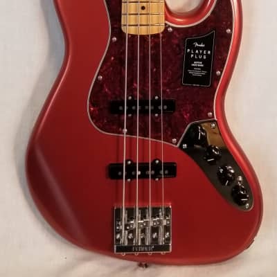 Fender Player Plus Jazz Bass Elec. Bass Guitar, Maple Fingerboard, Aged Candy Apple Red, W/ Deluxe Gig Bag image 6