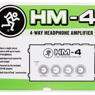 Mackie HM-4 4-Way Distribution Headphone Amplifier Amp w/4 Headphone Outputs image 5