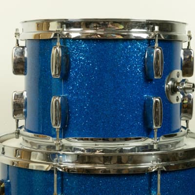 1960s Rogers Swingtime Blue Sparkle Pearl Drum Set image 19