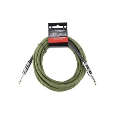 Stukture 1/4' Woven Instrument Cable,18'6' Military Green, SC186MG image 6