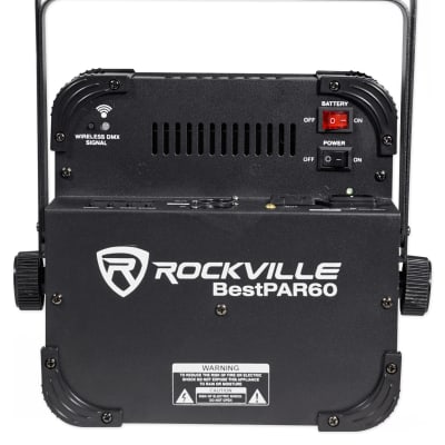 Rockville RGBWA+UV Battery Powered Wireless Wash Par DJ Up Light+Chauvet Cable image 8