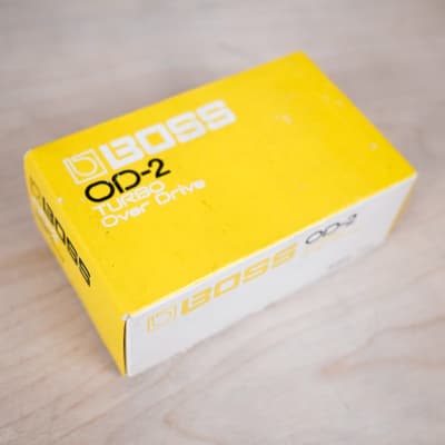 Boss OD-2 Turbo OverDrive (Black Label) 1987 Vintage Made in Japan Yellow in Box image 10