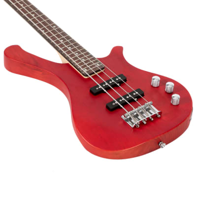 Glarry GW101 36in Small Scale Electric Bass Guitar Red | Reverb