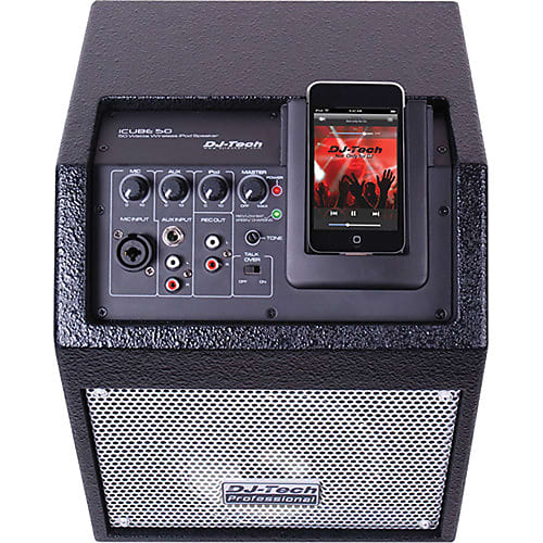 DJ-Tech i cube 50 ipod スピーカー DJ-Tech iCube 50 Powered Active PA Speaker with iOS Dock