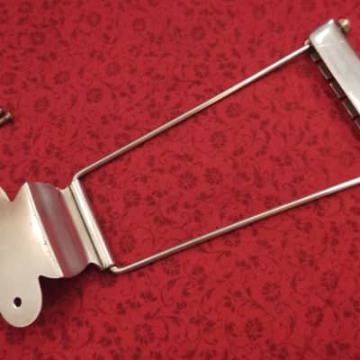Vintage 1930s Gibson Clover Trapeze Tailpiece - L-1 L-50 Kalamazoo Cromwell - Nickel image 1