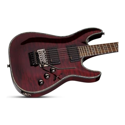 Schecter Hellraiser C-1 FR 6-String Mahogany, Quilted Maple Electric Guitar with Battery Compartment (Right-Handed, Black Cherry) image 3