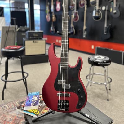 ESP BOTTOM BUMP Satin Red w/White Filler | Reverb