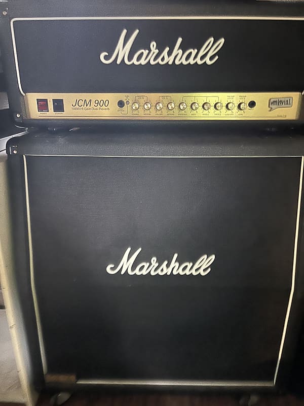 Marshall JCM 900 Model 4100 Hi Gain Dual Reverb 2-Channel 100-Watt Guitar  Amp Head and Speaker Cabniet