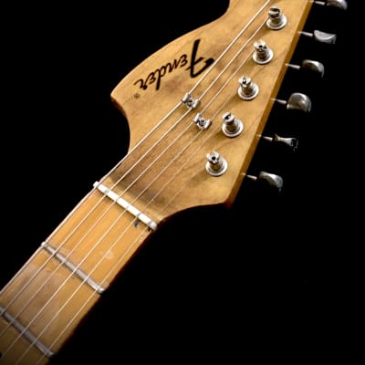 LEFTY! Vintage Fender MIJ ST67 Custom Contour Body Relic Strat Body Hendrix Blonde Guitar CBS Reverse HSC image 17
