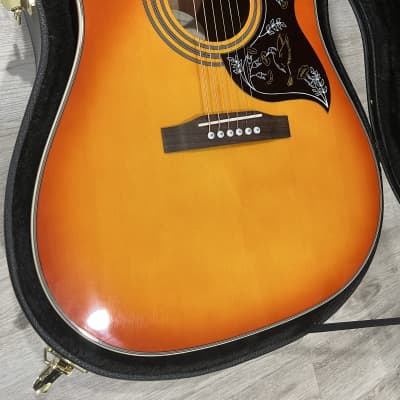 Epiphone Hummingbird Pro Acoustic/Electric Guitar 2010s - Faded Cherry Sunburst image 4