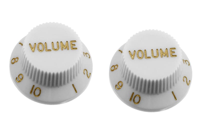 PK-0154 Set of 2 Plastic Volume Knobs for Stratocaster® - White image 1