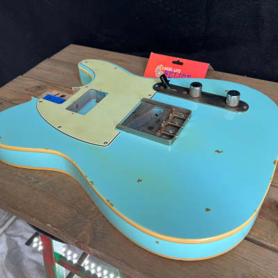 Real Life Relics Tele® Body  Double Bound Aged Sonic Blue Humbucker Route 3 LB 12 OZ #1 image 5