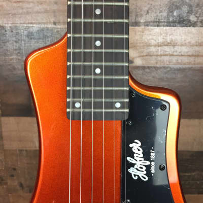 Hofner Shorty HCT-SH Travel Size Guitar Orange Metallic with Gig Bag, Brand New, Free Ship, 186 image 4