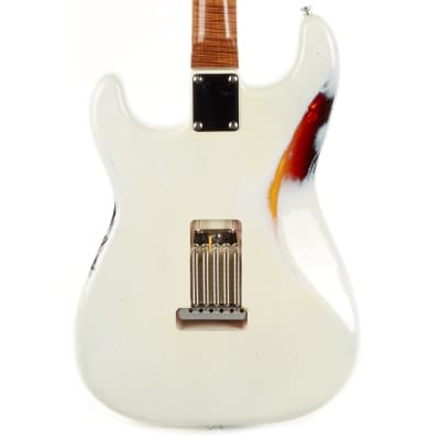 Used Guthrie Custom Strat-Style Electric Guitar White Over Sunburst imagen 2