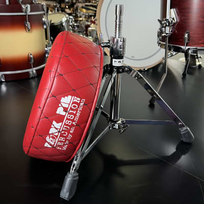 Pork Pie Round Drum Throne in Blood Red Tuck Top and Side image 1