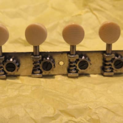 vintage 1800's early 1900's vintage mandolin tuners striped catalin/bone/ivory buttons image 5