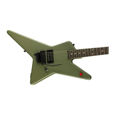 EVH Limited Star Series 6-String Electric Guitar with EVH Wolfgang Humbucker Pickup and Top-Mounted Floyd Rose Tremolo (Right-Handed, Matte Army Drab) image 3
