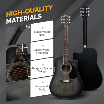 Glarry GMA101 41 Inch EQ Acoustic Guitar Black image 5