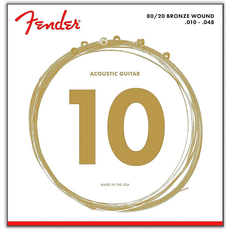 Fender 80/20 Bronze Acoustic Guitar Strings 70XL | 10-48 image 1