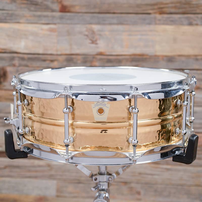 Ludwig LB550KT Hammered Bronze 5x14" Snare Drum with Tube Lugs image 1