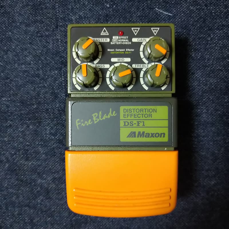 Maxon Fire Blade Distortion Effector DS-F1 Rare! 1990s Khaki/Orange