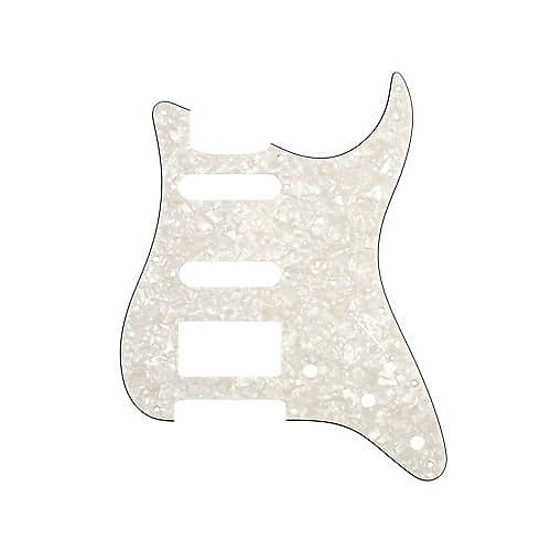 Allparts White Pearloid Stratocaster Pickguard for 1 HB and 2 SC image 1