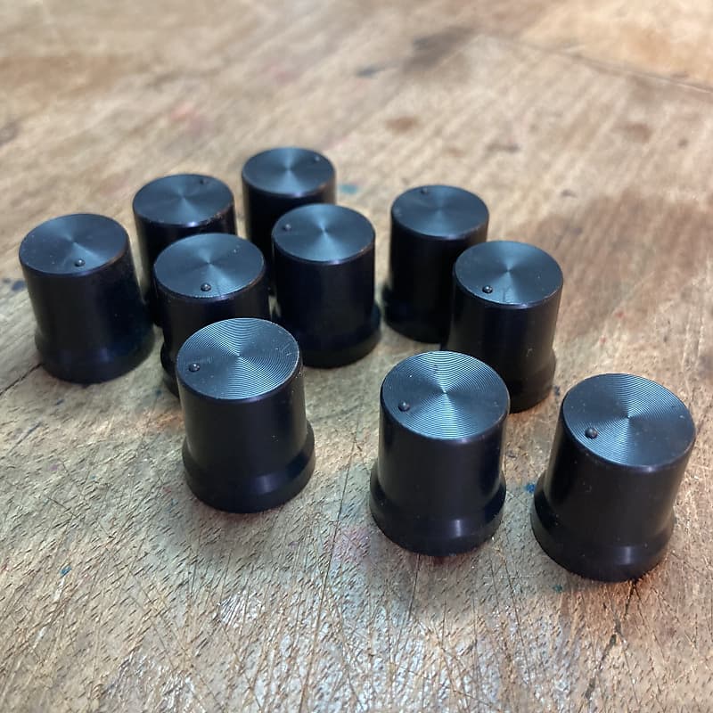 10 black plastic knobs Reverb