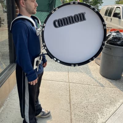 Cannon Marching Percussion White Marching Bass Drum 22" X 14" image 8
