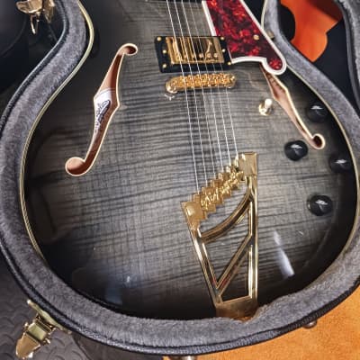 D'Angelico Excel EX-DC Semi-Hollow with Stairstep Tailpiece 2010s - Grey Black image 2
