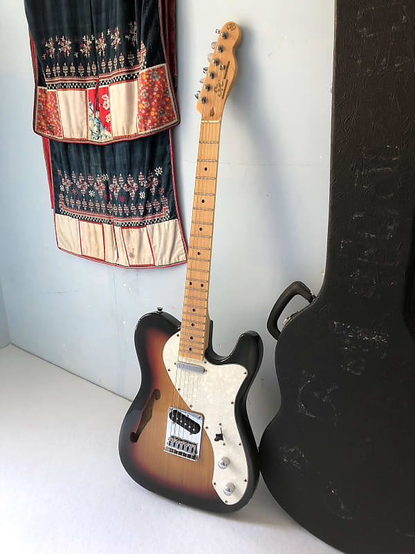 SX Vintage Series Custom Handmade Thinline Telecaster Electric Guitar (USA  Fender Squier) pickguard