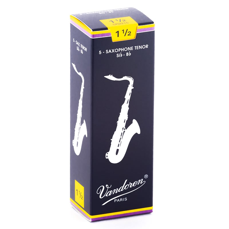 Vandoren SR2215 Tenor Sax 1.5 Strength Traditional Saxophone Reeds Box of 5 image 1