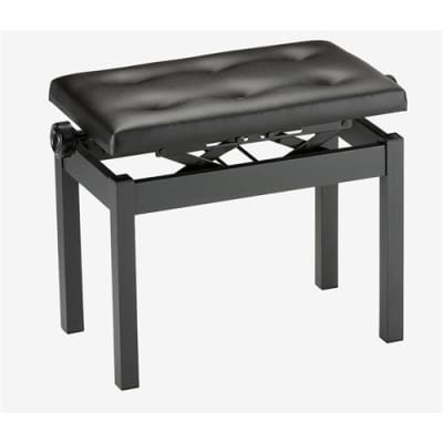 Korg PC-770 Height Adjustable Piano Bench with Wide Seating Surface, Black