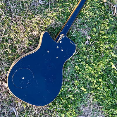 1959 Silvertone Model 1444 Danelectro Made Dolphin Nose Bass Guitar Black over Copper image 14