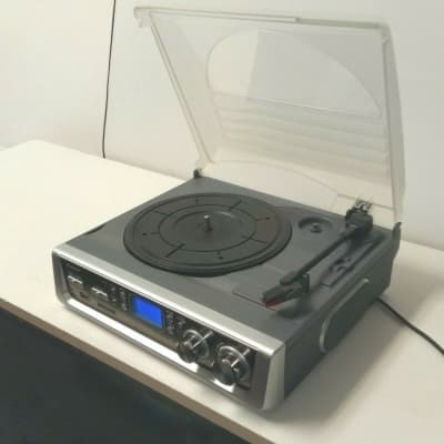 Brookstone iConvert USB SD Turntable Record Player Tuner Reverb