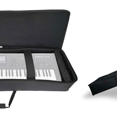 Rockville 61 Key Keyboard Case w/ Wheels+Trolley Handle For Yamaha MOTIF XF6