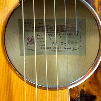 Framus 5 1/50 Vintage 1966 Flattop Jazz/Blues Parlor Acoustic Guitar - Made in Germany image 14