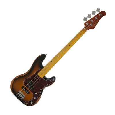 Swing PJ-4R Sunburst Vintage Relic Lacquer Finish 4-Strings Precision Jazz Bass for sale