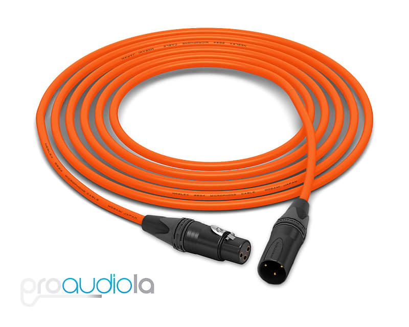 Mogami 2534 Quad Cable | Neutrik Gold XLR-F to XLR-M | Orange 45 Feet | 45 Ft. | 45' image 1