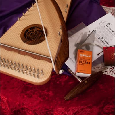 Roosebeck PSRARL Alto Rounded Psaltery Left-Handed with Psaltery bow, Tuning Tool & Rosin image 2