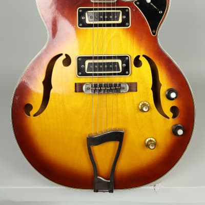 Univox 335 Sunburst Electric Semi-Hollow Body Guitar w/Gig Bag image 2