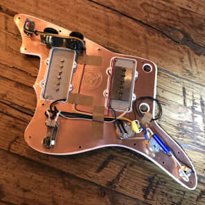 Curtis Novak JM180 / JMV Pickups w/ Rothstein Jazzmaster Wiring - White Pickguard Copper Shield image 9