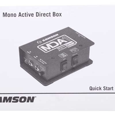 Samson S-Max MDA1 Active Mono Direct DI Box,18Hz–35kHz, Battery or phantom power image 6