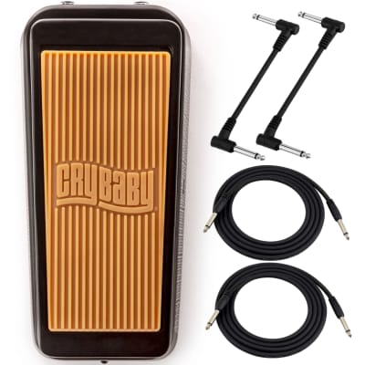 Dunlop CBJ95SB Special Edition Cry Baby Junior Wah Effects Pedal Bundle with 4 Free Cables image 1