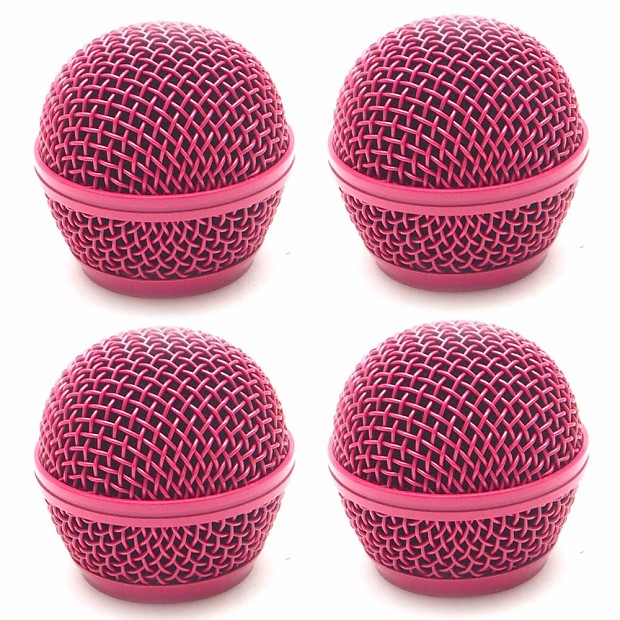 Seismic Audio SA-M30Grille-PINK-4PACK Replacement Steel Mesh Mic Grill Heads (4-Pack) image 1